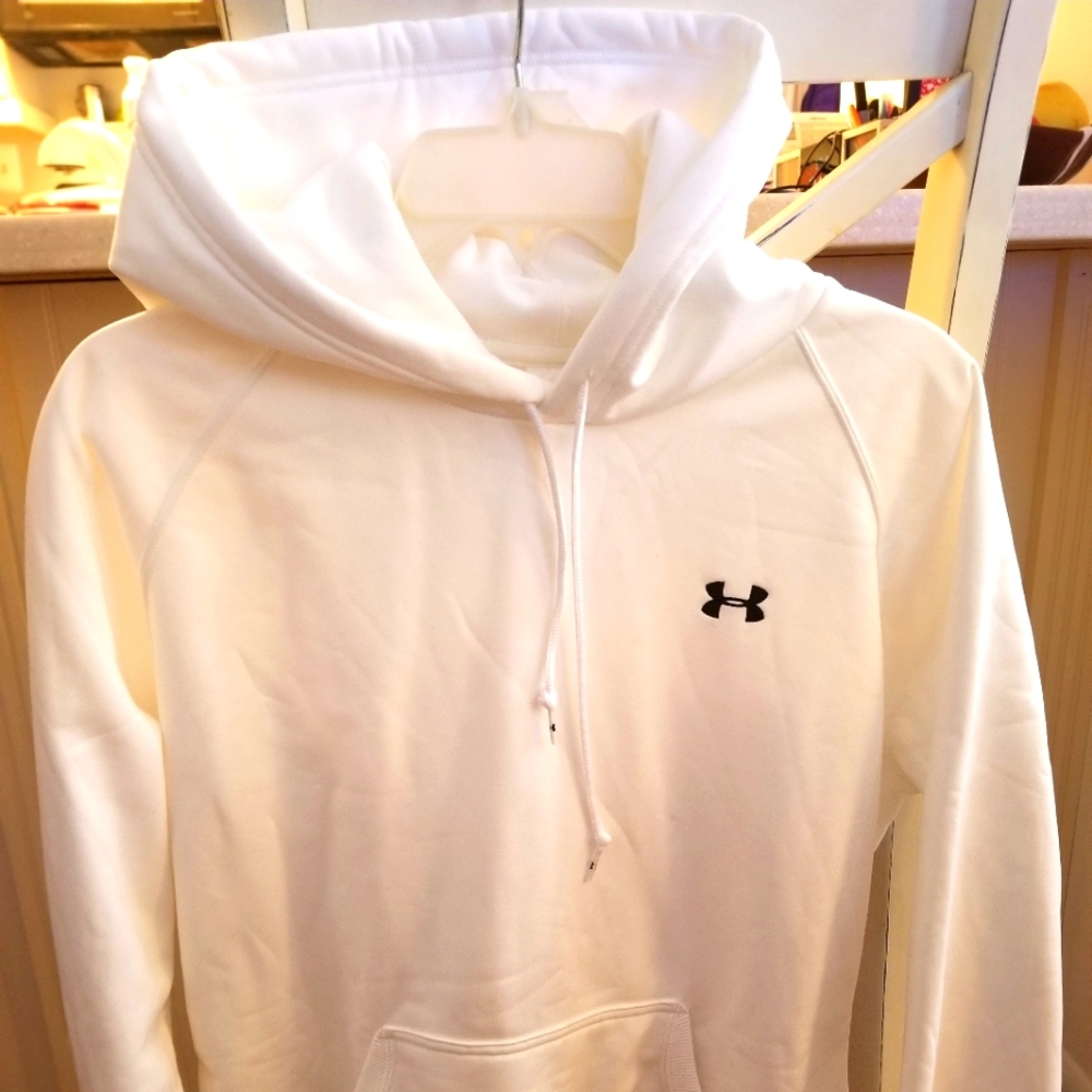 Under Armour cold weather hoodie, NWOT, White, Medium